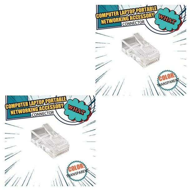 Sidaley Reemplazo de conector de cable de Internet Conectores de red de paso de Ethernet transparente Accesorios para computadora portátil 100 piezas 100 piezas 2piezas