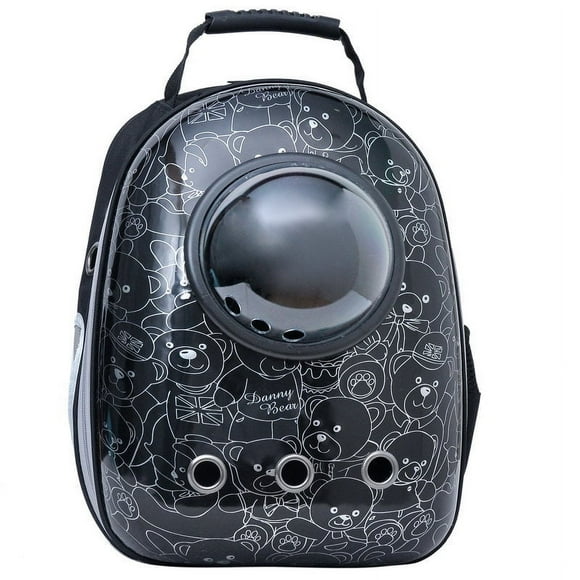 VEEKI Cat Backpack - Pet Carrier - Breathable Pet Travel Poker Ball Backpack Space Capsule Backpack Hiking Bubble Backpack for Cats and Small Puppies Best Gift,Black Beer E922-41