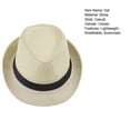 thumbnail image 5 of Soumake Women Men Hat Unisex Casual Contrast Color Curled Brim Braided Sunscreen Foldable Outdoor Travel Panama Cowboy Headwear Fashion, 5 of 8
