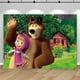 thumbnail image 2 of Fondo de fotografía para fiesta de cumpleaños de niña, diseño de oso de dibujos animados de Masha y el oso, para eventos, baby shower, decoración, pancarta, 2 of 5