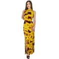 thumbnail image 5 of Bimba Women Yellow Long Maxi Dress Chic Style Rayon Sleeveless Spring Day Gown, 5 of 6