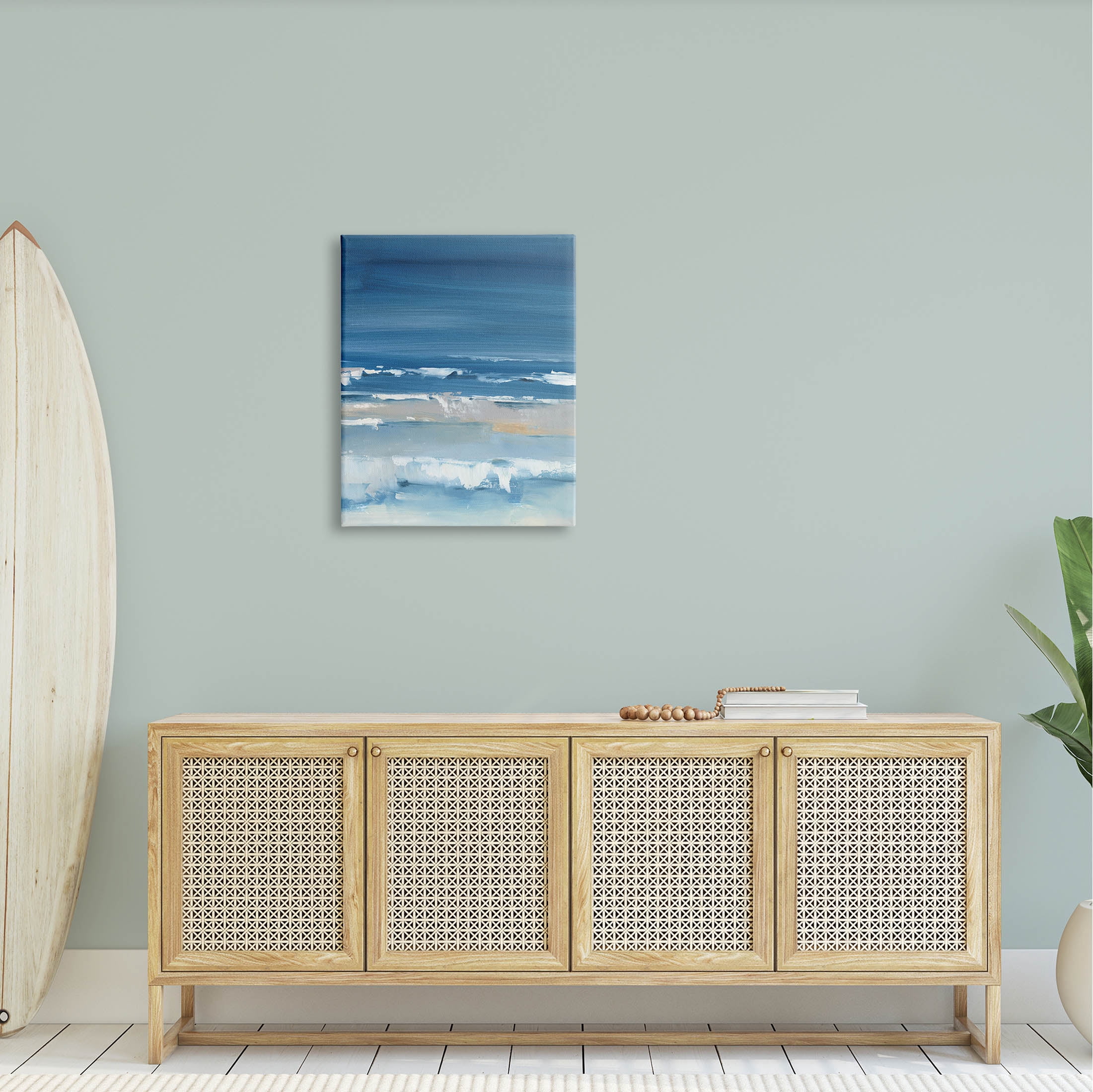 Stupell Industries Rolling Beach Waves Foamy Shoreline Painting Gallery Wrapped Canvas Print Wall Art, Design by Ethan Harper
