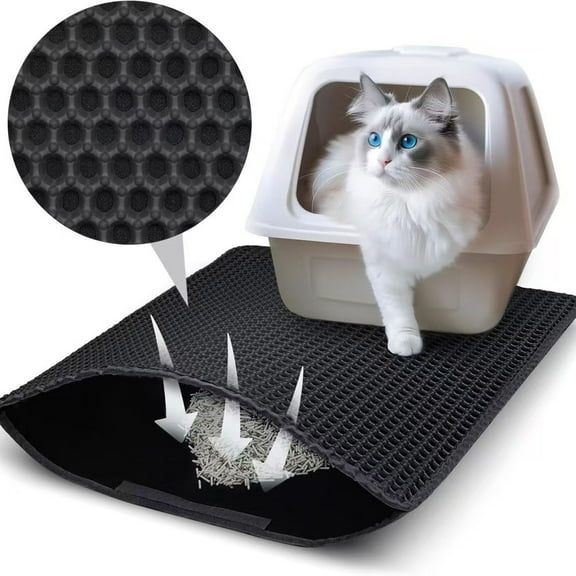 Honeycomb Velcro cat litter mat, Velcro foam pet mat, breathable perforated cat bed mat