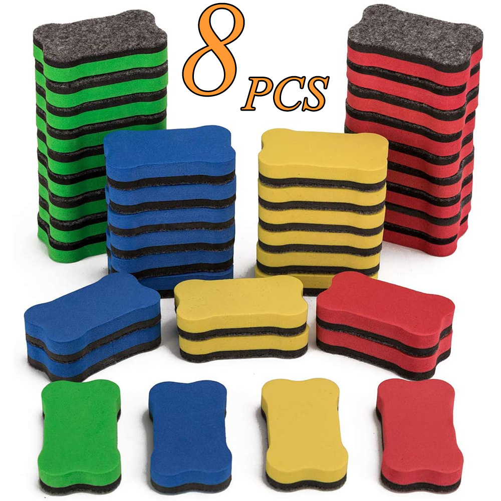 OBOSOE 8 Pieces Whiteboard Dry Eraser Office Erasers Bone