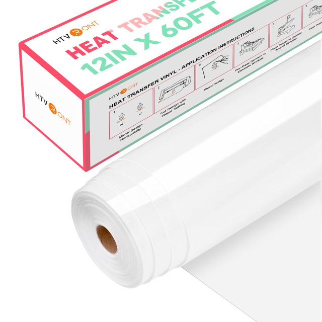 Vinilo de transferencia de calor HTVRONT blanco de 12 x 18 m con pinzas