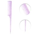 thumbnail image 3 of Unique Bargains 3pcs Women Durable Clear Rat Tail Comb for Curly Straight Wavy Wet Thin Hair ABS Clear Purple, 3 of 3