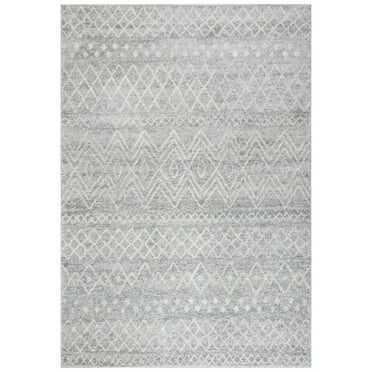 SAFAVIEH Madison Hannah Geometric Area Rug, Silver/Ivory, 3' x 5'