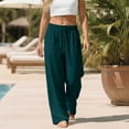 thumbnail image 6 of Mifsaly Summer Linen Pants Women Wide Leg High Waisted Pant Drawstring Lightweight Flowy Beach Vacation Casual Loose Trousers 2026 S, 6 of 9