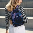 thumbnail image 6 of Naloa Starry Sky Meditating Chimpanzees Canvas Backpack for Men Women Rucksack Casual Travel Daypack College Tote Satchel Bookbag for Teens-Small, 6 of 7