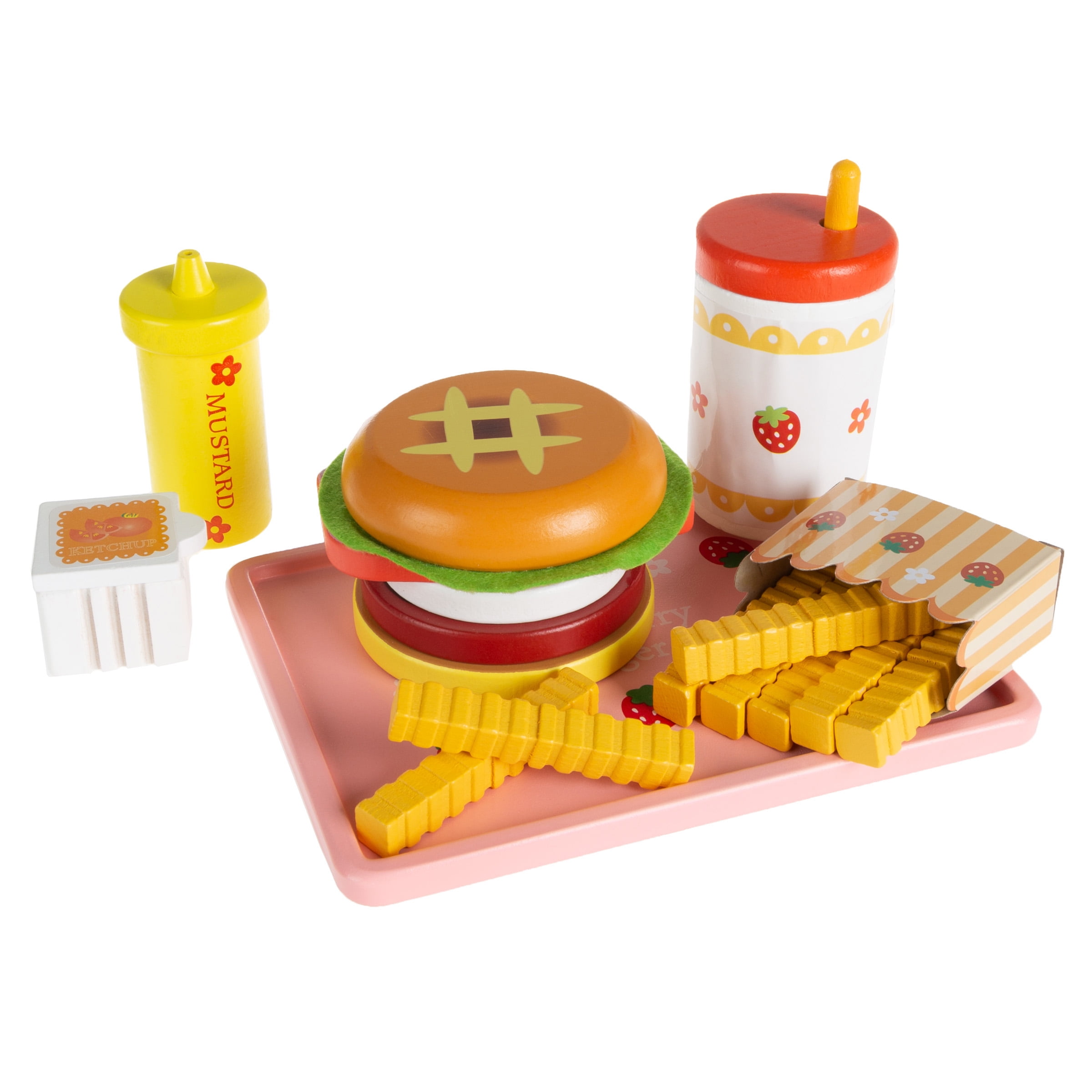 Fisher Price Fun with Food 2 french fries stake hot dog hamburger part dinner 