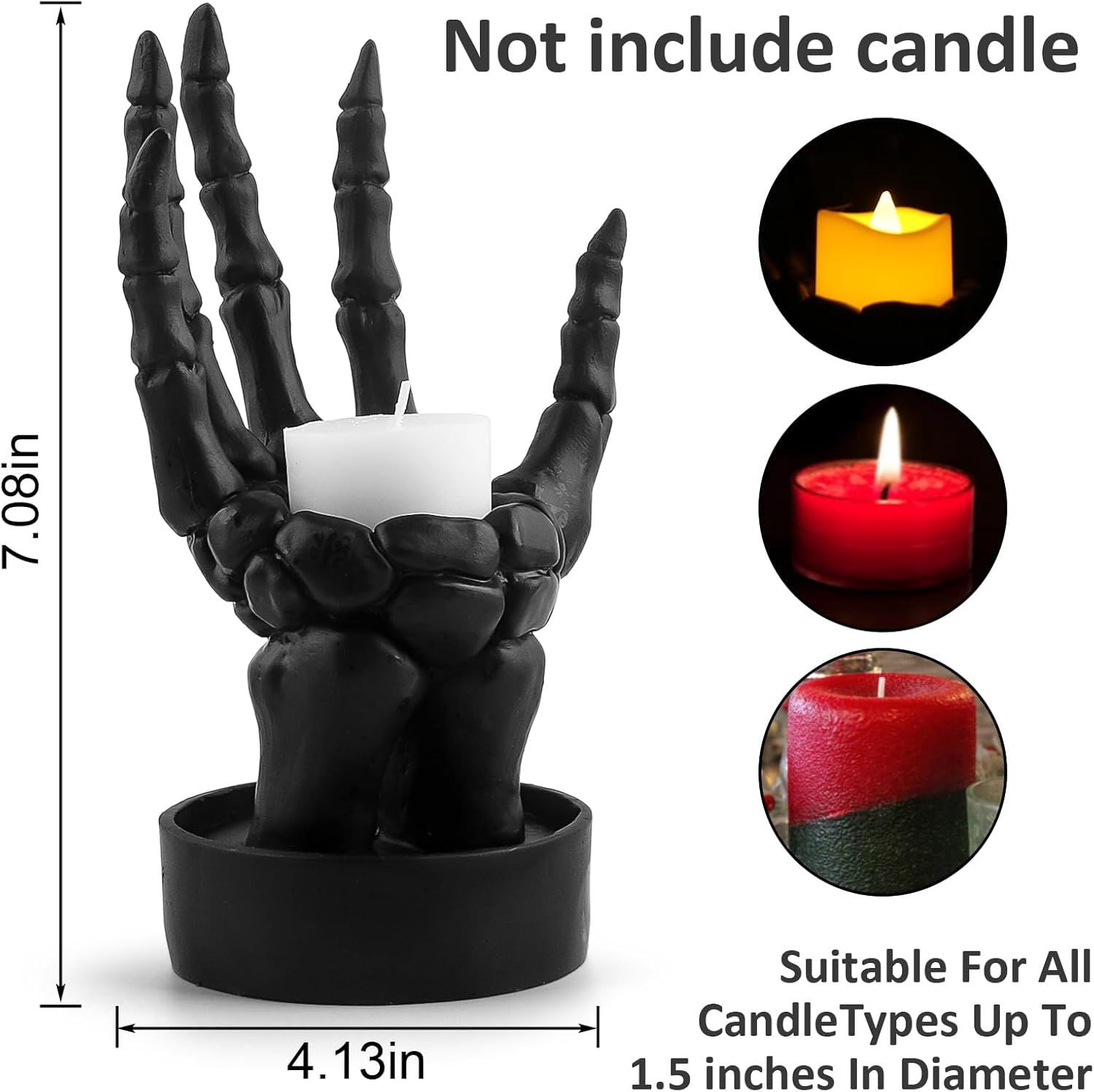 Skeleton Hand Centerpiece with Candle Groove for Gothic Halloween Decor