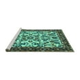 thumbnail image 2 of Ahgly Company Machine Washable Indoor Rectangle Animal Turquoise Blue Traditional Area Rugs, 5' x 8', 2 of 4