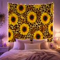 thumbnail image 2 of Golden Sunflowers Across Leopard Spots, Playful Boho for Flower Lovers, Botanical Wall Art, Housewarming Gift, Tapestry Wall Hanging for Bedroom and Living Room, 2 of 7