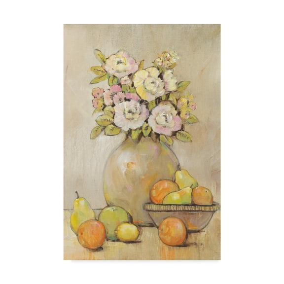 Trademark Fine Art 'Still Life Study Flowers And Fruit II' Canvas Art by Tim OToole