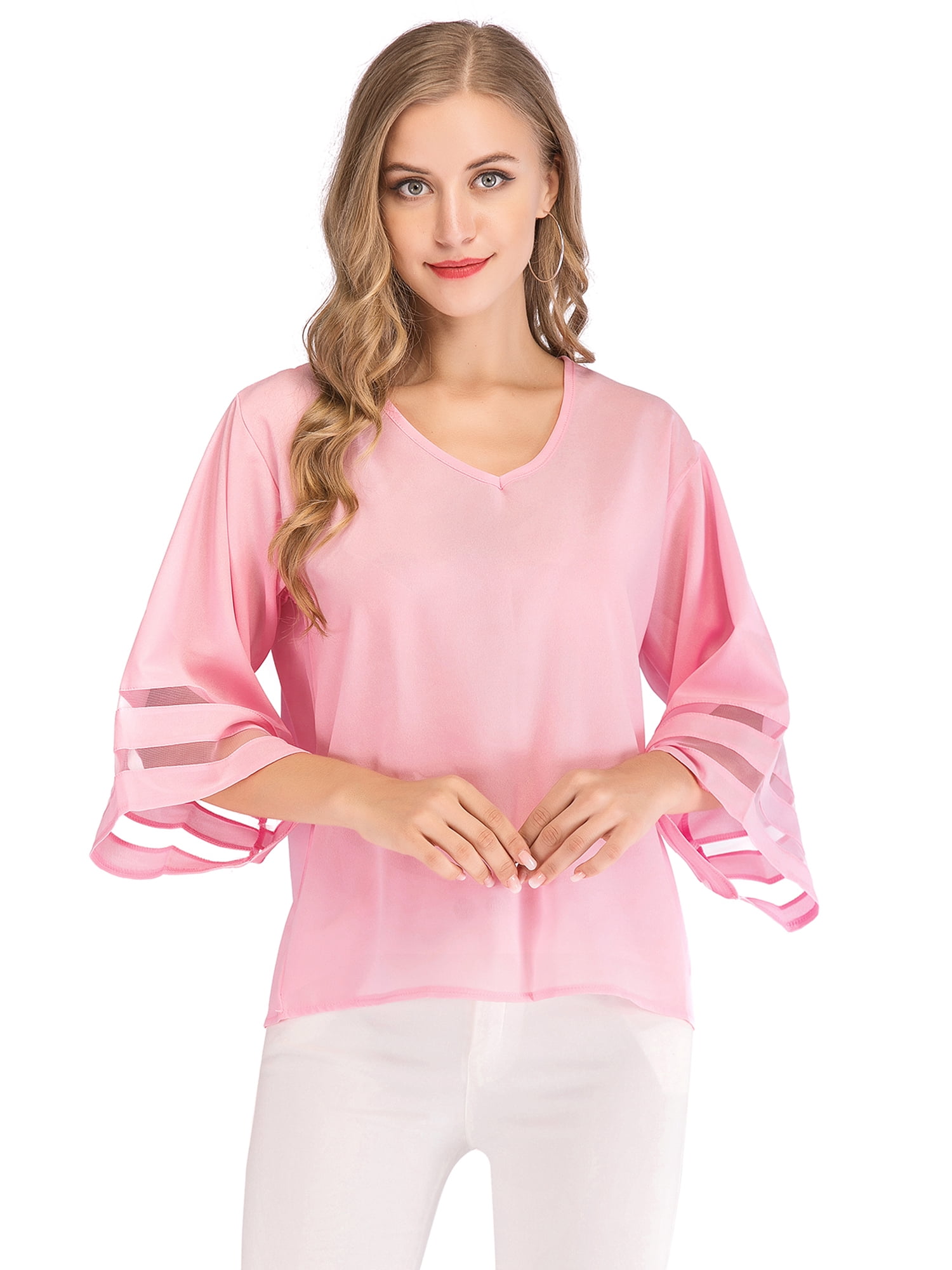 pink lace blouse plus size