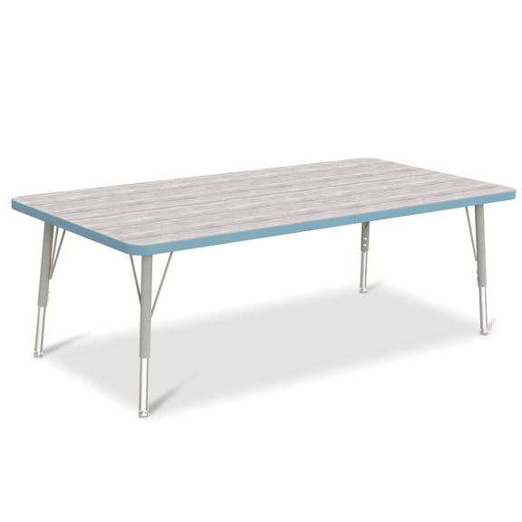 Rectangle Activity Table - 30" X 60", E-height - Driftwood Gray/Coastal Blue/Gray