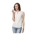 thumbnail image 1 of Aeropostale - Camisa sin mangas con botones y encaje para mujer, color blanco roto, pequeña, 1 of 3