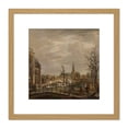 thumbnail image 1 of Hansen The Rapenburg Leiden Cityscape Painting 8X8 Inch Square Wooden Framed Wall Art Print Picture with Mount, 1 of 4