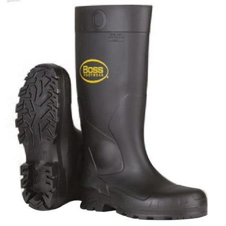 Image of Boss 8074212 16 in. Waterproof Unisex PVC Boots Black - Size 10 US - Pack of 2