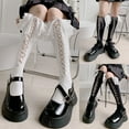 thumbnail image 6 of Cute Lace Trim Socks for Girls Women Stylish JK Calf Socks Cute Tie Up Cotton Socks Knee High Socks Boot Stocking, 6 of 8