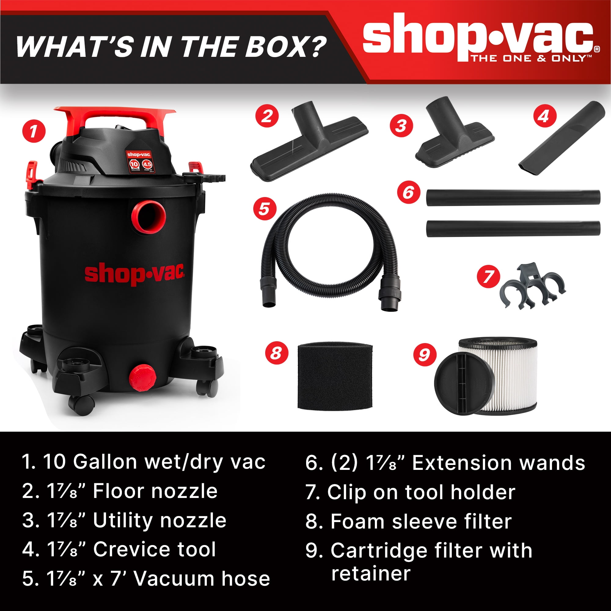 Shop-Vac 10G 5.0HP Wet Dry Vac