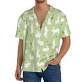 thumbnail image 3 of Xecao offers the Rabbit And Carrot (2) for Men's Casual Short-sleeved Shirt, a button-up collared shirt with a pocket, perfect for beach vacations and yacht travel in the Medium size., 3 of 7