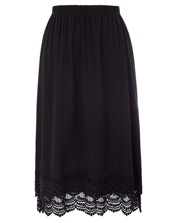 GRACE KARIN Womens Comfortable Half Slip Elastic Waist Lace Trim Cotton Skirt Dress Extender Underskirt 