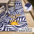 thumbnail image 4 of Smiry Outdoor Rugs 8x10, Waterproof Plastic Straw Indoor Outdoor Mat for Patio, RV Camping, Deck,Porch, Navy & White, 4 of 9