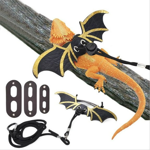 Adjustable Lizard Leash Bearded Dragon Harness Cool Leather Wings Safety Walking Leash