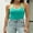 Deep Green, variant on Women's Round Neck Ribbed Tank Tops Racerback Stretch Camis With Shelf Bra