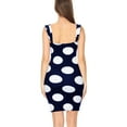 thumbnail image 3 of Women's Slim Fit Polka Dot Pattern Ruffled Strap Sleeveless Bodycon Mini Dress, 3 of 4