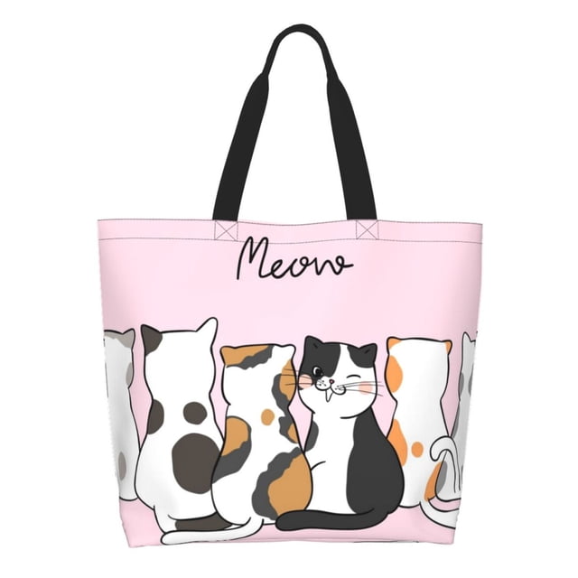 Disketp Cute Cats Bolsa Tote Estampada para Mujer, Bolso de Hombro y de Mano para Compras y Viajes
