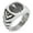 Silver, variant on Stainless Steel Tsugara Samurai Crest Chevron Pattern Biker Style Polished Ring
