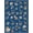 Blue, Pattern 4, variant on ODIKA Rig Print Jungle Wildlife Foliage Border Dinosaur Moth Whimsical Flowing Dynamic Pet Friendly & Kids Safe for Bedroom, Bedside, Nursery