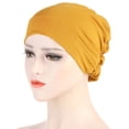 thumbnail image 5 of Soft Hijab Islamic Windproof Bonnet Muslim Cap Women Hat Head Wrap Turban YELLOW, 5 of 8