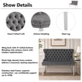 thumbnail image 6 of HUMEHA 45.6" Velvet Dining Loveseat Bench, Tufted Wing Back with Silver Stainless Steel Legs, Mid-Century 2-Seat for Dining Room, Gray, 6 of 10