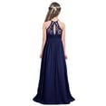 thumbnail image 2 of iiniim Kids Girls Halter Neck Chiffon Long Party Junior Wedding Evening Prom Maxi Gown Dress, 2 of 7