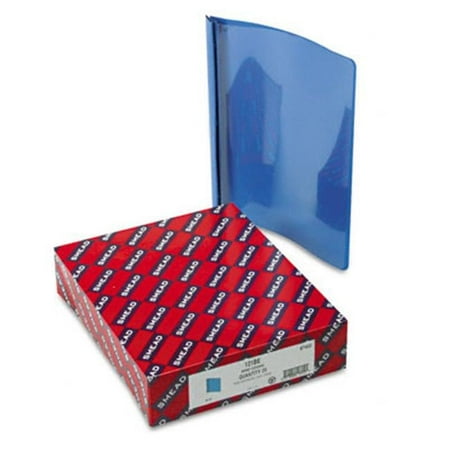 Smead Vinyl Report Cover Tang Clip Letter 1/2 Capacity Clear/Blue - Letter - Blue