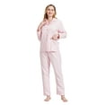thumbnail image 2 of GLOBAL Women's 100% Cotton Flannel Pajama Set - Cozy Winter 2-Piece Loungewear with Button-Down Top & Pants, Size S-3XL, 2 of 6