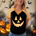thumbnail image 6 of Godom Womens Halloween T-Shirt Funny Short Sleeve V Neck Graphic Tees Tops, 6 of 7