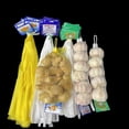 thumbnail image 2 of Bolsas de malla reutilizables de polietileno, transpirables, para ajo y jengibre, con hebillas de plástico, 100 unidades, 2 of 3