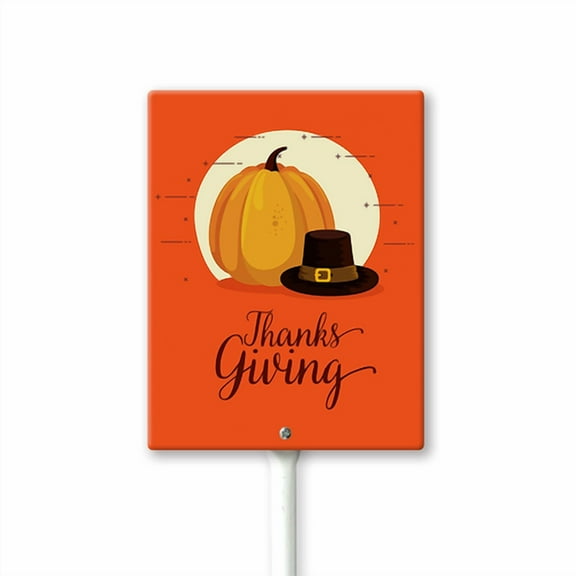 Eveokoki Thanksgiving Yard Sign With Metal Stake Fall Decor Aluminum Lawn Sign Stand For Home Harvest Thanksgiving Holiday Outdoor Autumn Decorations 7x8.8 IN