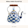 thumbnail image 4 of Tetera MACKENZIE-CHILDS esmaltada azul y blanco Royal Check, 4 of 6