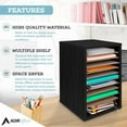 thumbnail image 2 of Adiroffice 11-Compartment Wooden Mail Organizer, Vertical Desktop Sorter with Removable Shelves, Black, 2 of 8
