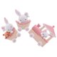 thumbnail image 2 of 1 Set 3pcs Lovely Rabbit Resin Cake Adornments Doll Cake Ornaments (Pink White), 2 of 4