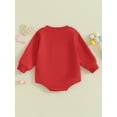 thumbnail image 5 of 0-18M Baby Girls Boys Rompers 3M 6M 12M 18M Valentine's Day Clothes Letter Heart Fuzzy Embroidered Long Sleeve Jumpsuit, 5 of 10