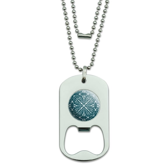 Fish Bones and Plastic Sea Ocean Pattern Military Dog Tag Bottle Opener Pendant