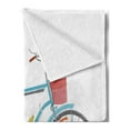 thumbnail image 2 of Bicycle Soft Flannel Fleece Blanket, Classic Touring Bike with Derailleur and Saddlebags Healthy Active Lifestyle Travel, Cozy Plush for Indoor and Outdoor Use, 50" x 70", Multicolor, by Ambesonne, 2 of 5