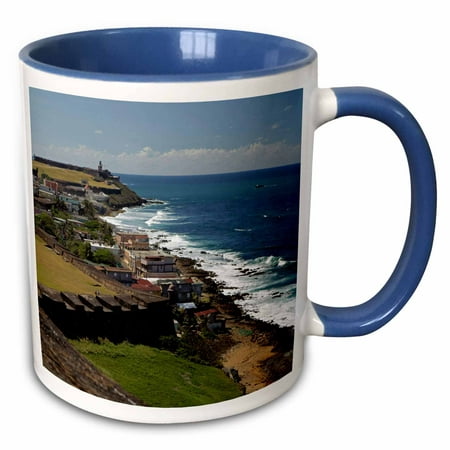 3dRose Puerto Rico, San Juan. View from San Cristobal Fort - CA27 KWI0022 - Kymri Wilt - Two Tone Blue Mug, (Best Souvenirs From San Juan Puerto Rico)