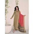 thumbnail image 2 of Indian Pakistani Party Wear Designer Ready to Wear Shalwar Kameez Trouser Pant with Dupatta Suits ( Beige, M - 40 ), 2 of 6